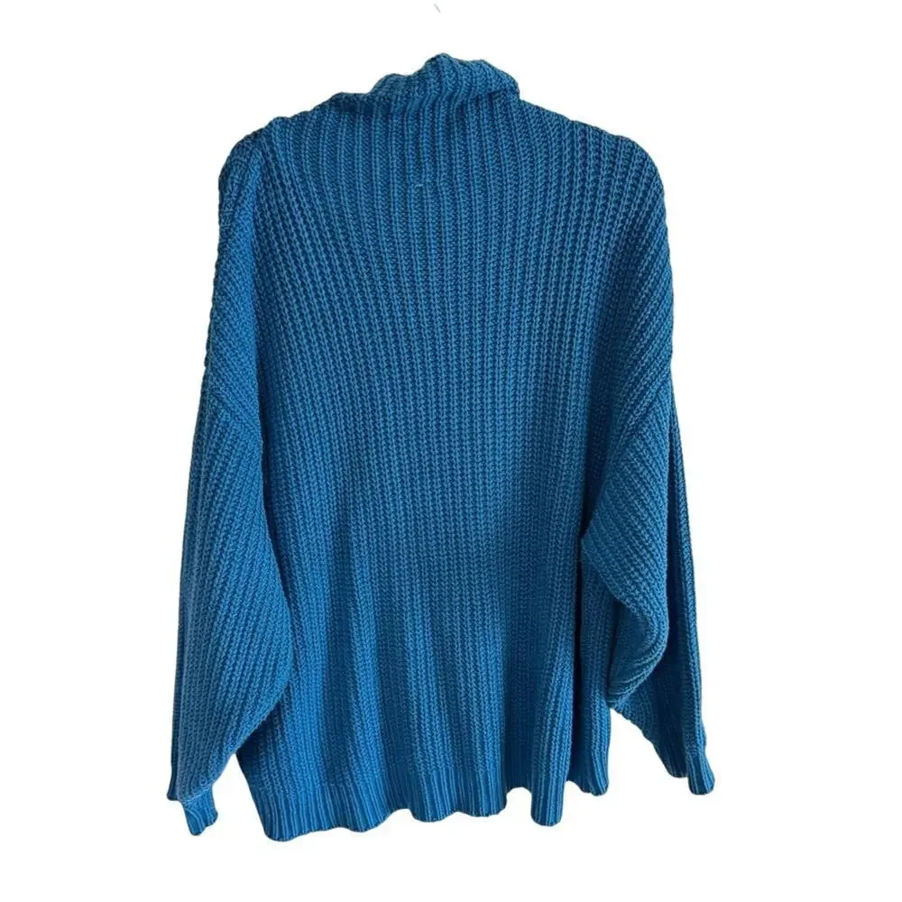 Free People Chunky Knit Blue Sweater Small